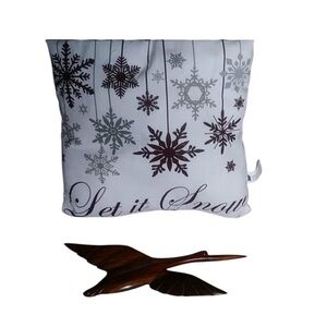 Let it Snow Pillow PLUS Bird Plaque